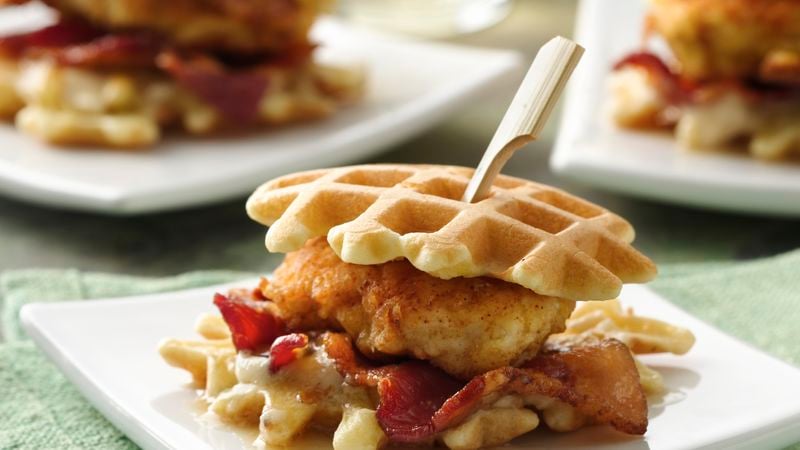 Fried Chicken and Waffle Sandwich Bites