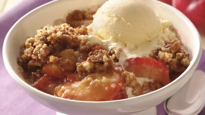 Plum and Walnut Crisp