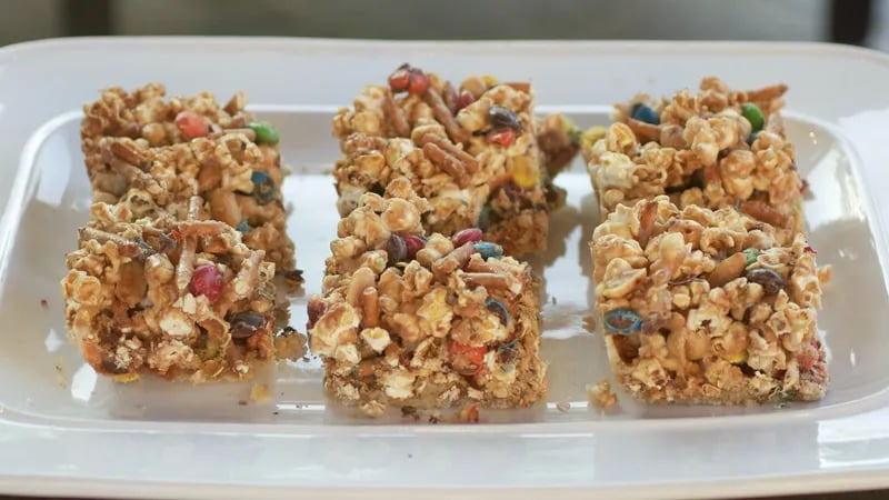 Popcorn and Candy Cookie Bars