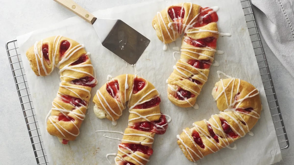 Mini Cherry Cheesecake Candy Cane Crescent Danishes