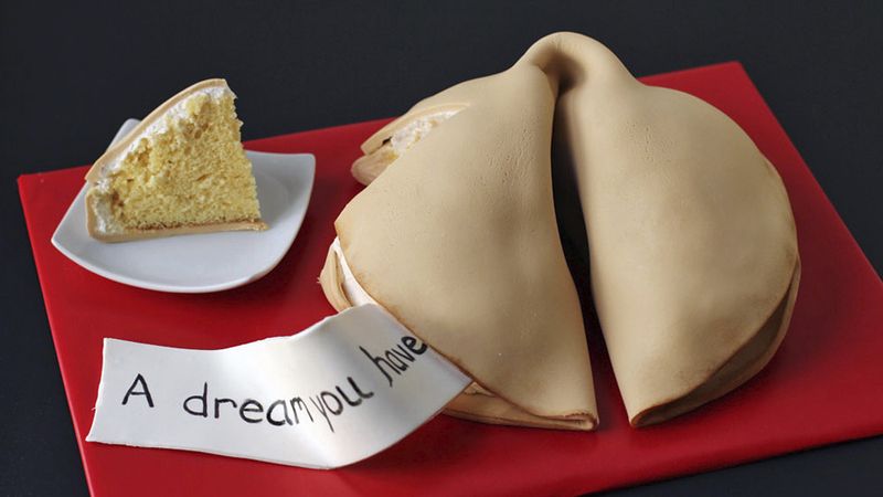 Giant Fortune Cookie Cake