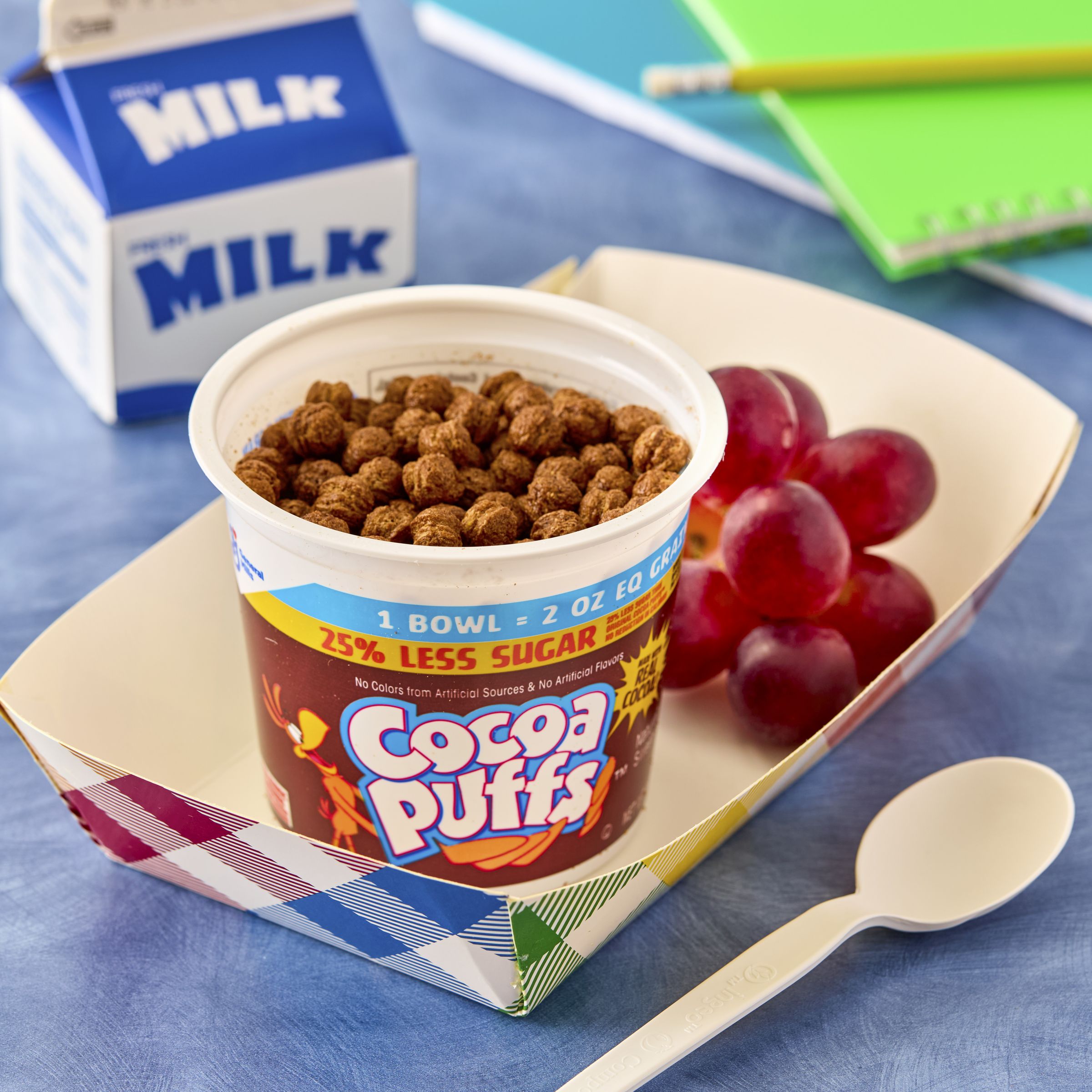  Styled Cocoa Puffs Cereal Single Serve Cup 25% Less Sugar 60/2 OZ