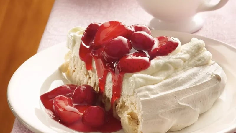 Cherry-Berries Meringue Torte