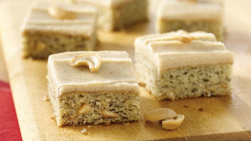 Banana-Cashew Bars with Browned Butter Frosting