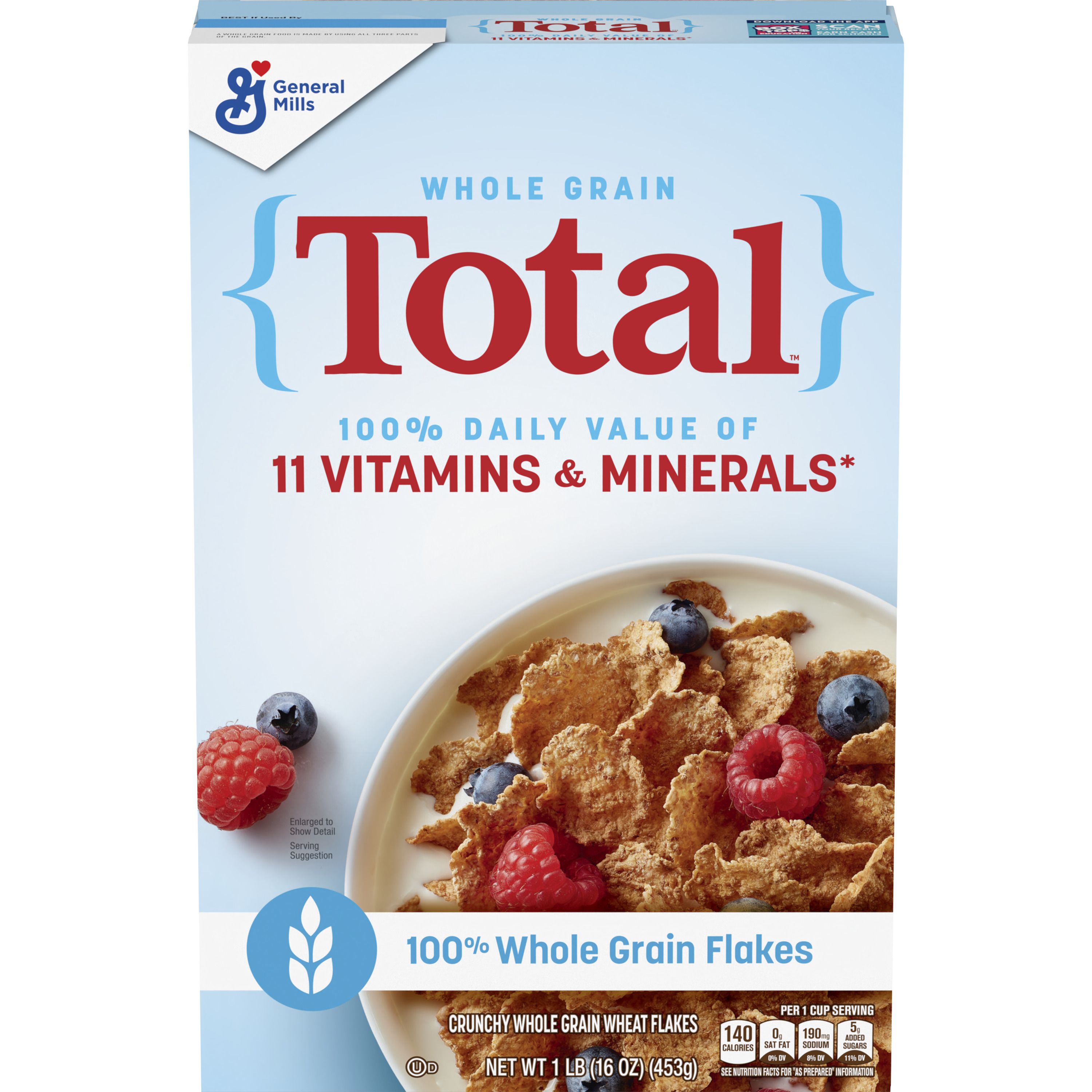 Front - 3D Total(TM) Whole Grain Cereal Box 16 oz