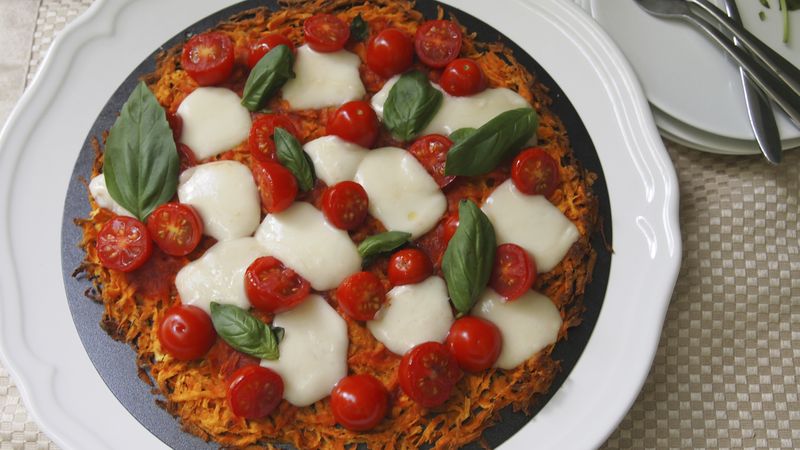 Margherita Pizza with Sweet Potato Crust
