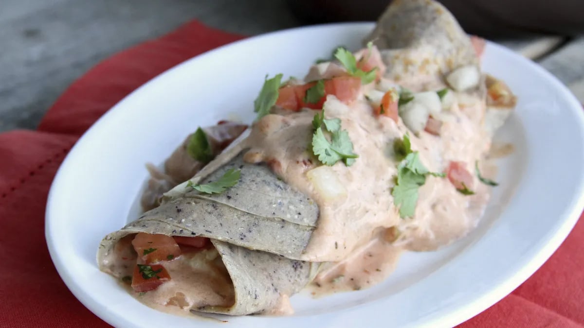 Blue Corn Crepe Chicken Enchiladas