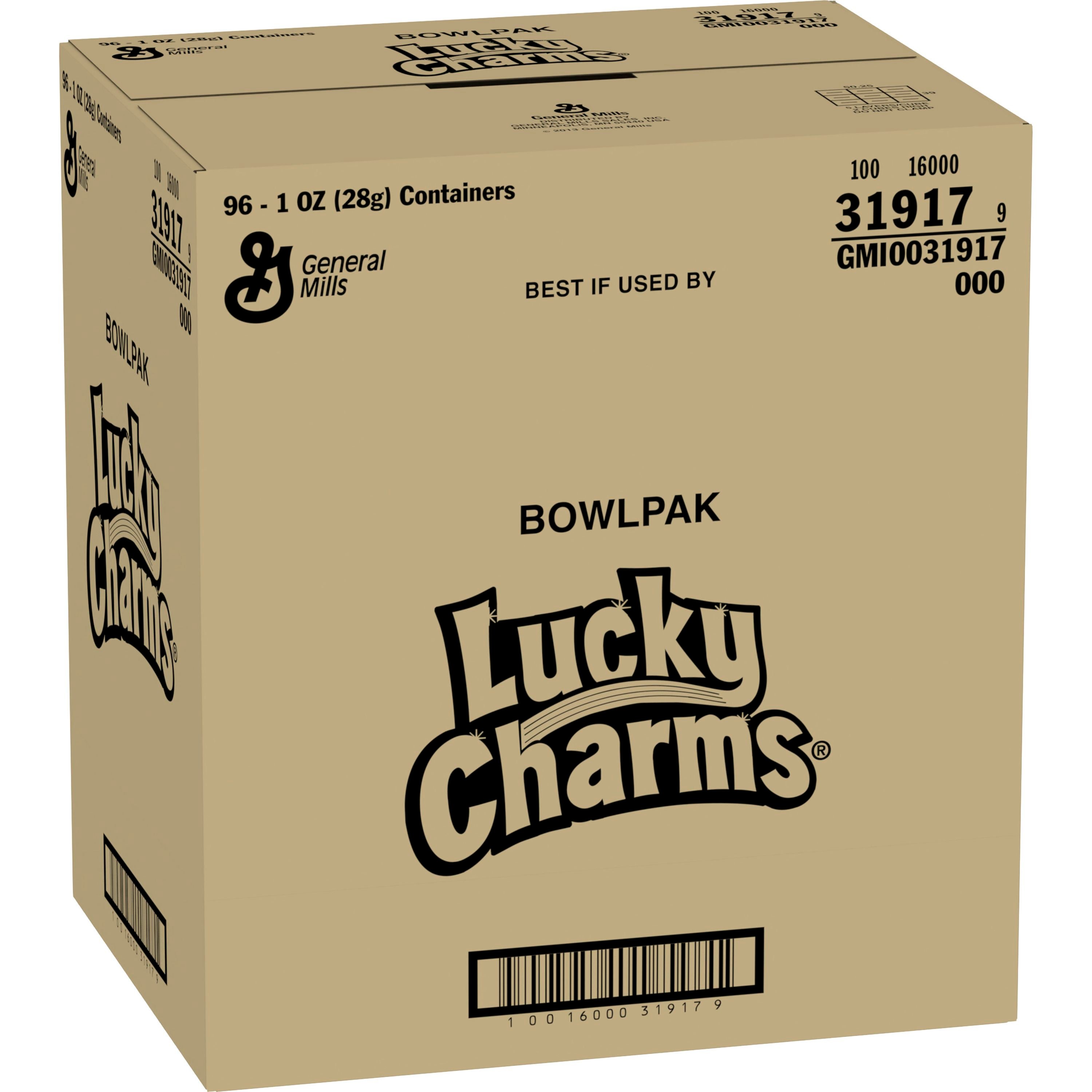 Case - Left Front 3D Lucky Charms Cereal Single Serve Bowlpak (96 ct) 1 oz