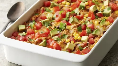 Cheesy Enchilada Quinoa Casserole