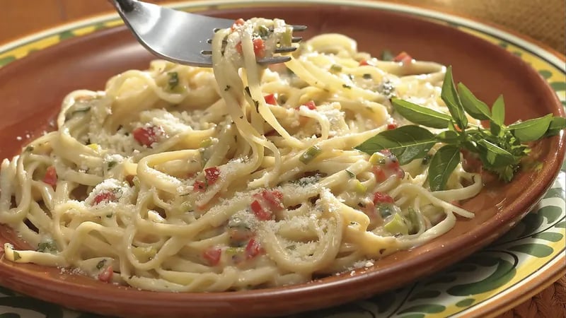 Herbed Alfredo Sauce over Linguine