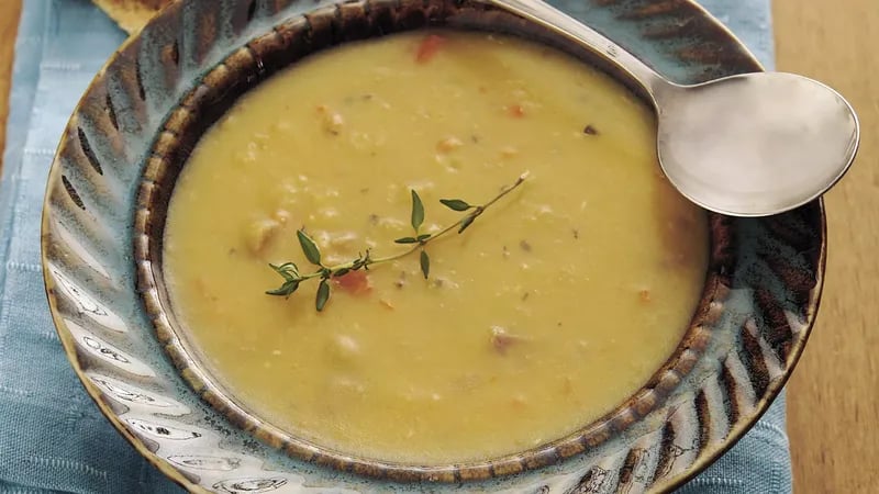 Slow-Cooker Golden Pea and Ham Soup