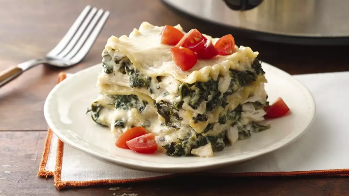 Slow-Cooker Spinach Alfredo Lasagna