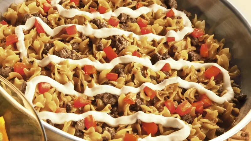Beef Pasta with Crema and Tomatoes
