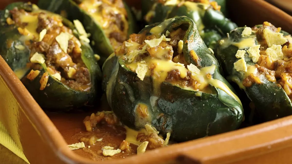 Crunchy Taco Stuffed Poblanos 