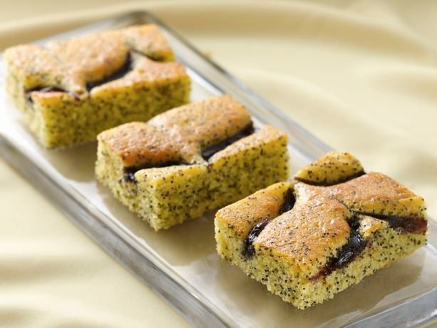 Lemon Poppy Seed Blueberry Coffee Cake Squares