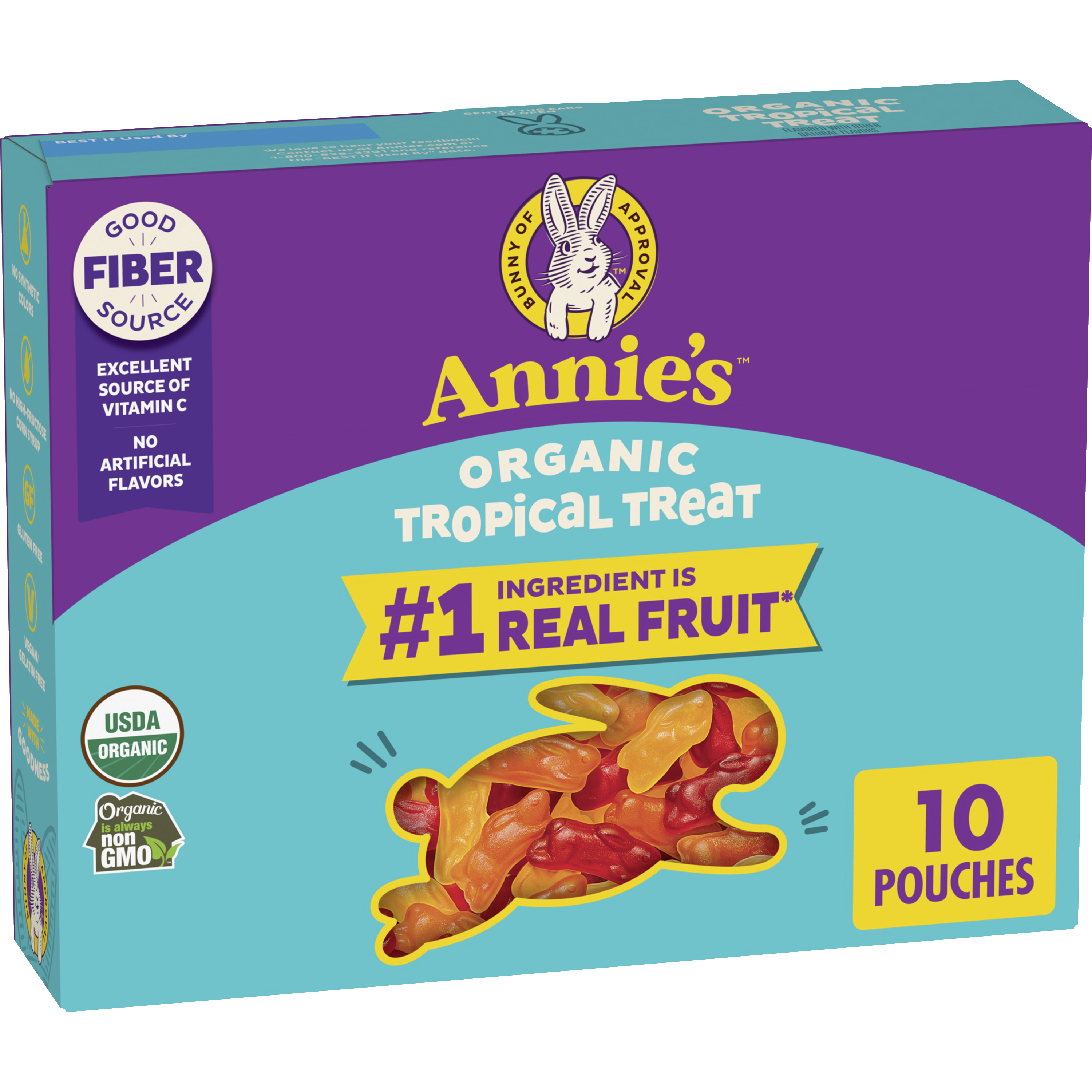 Organic Tropical Treat Bunny Fruit Snacks | Annie's Homegrown