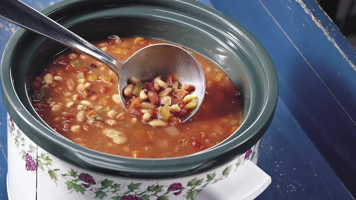 Slow-Cooker Easy Multi-Bean Soup