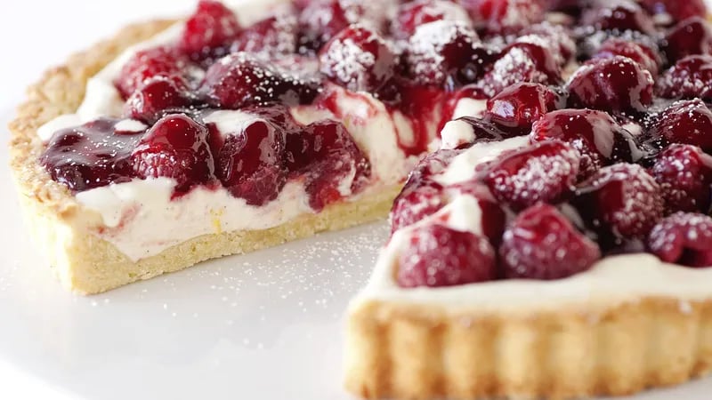 Vanilla Bean and Raspberry Tart