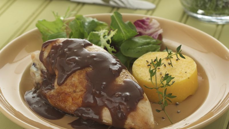 Thyme-Infused Chicken Breasts with Pomegranate Sauce