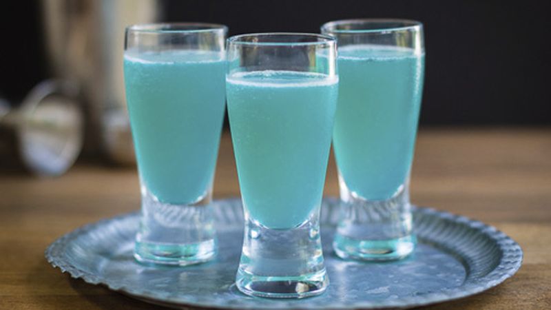 Turquoise Rum, Coconut and Pineapple Shots