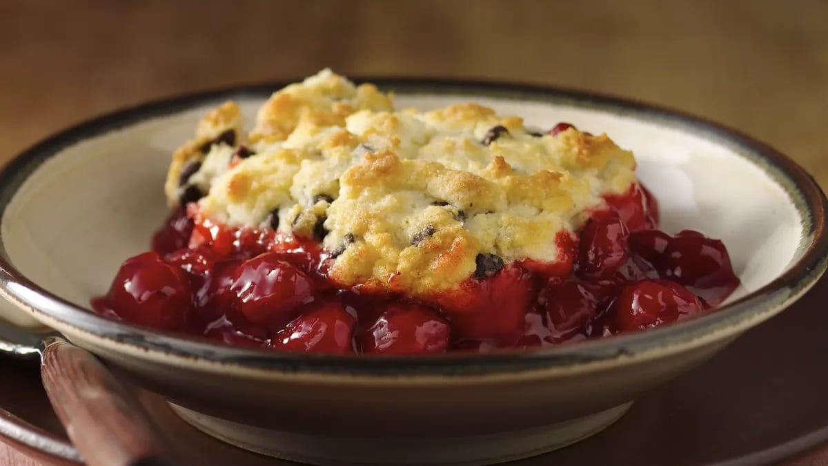 Gluten-Free Chocolate Chip Cherry Cobbler