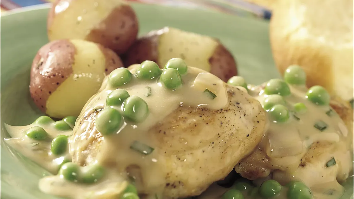 Spring Chicken with Peas and Onions