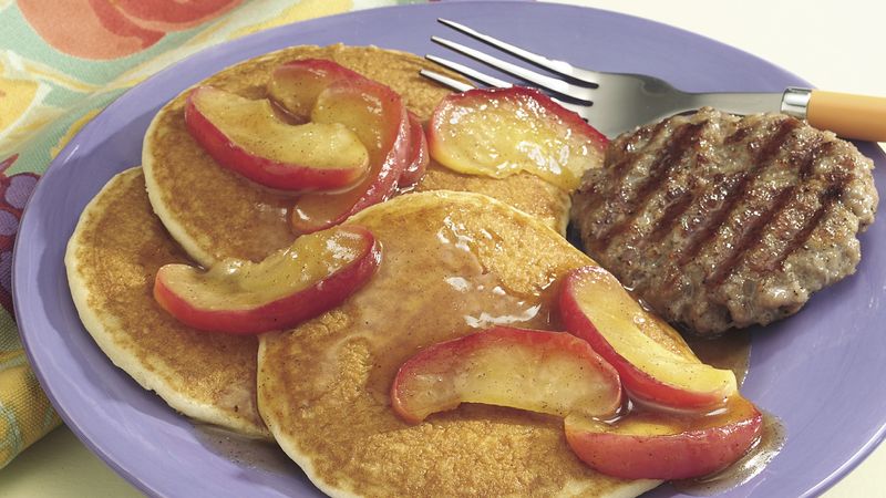 Sausage with Apple-Topped Pancakes