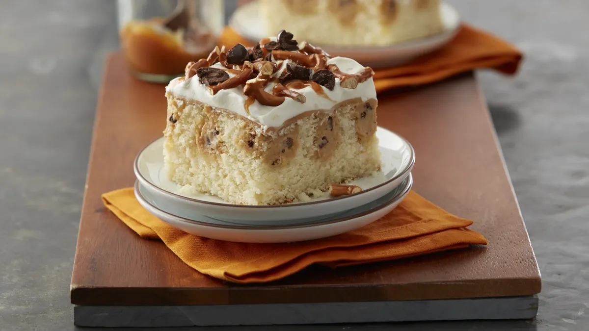 Caramel Coffee Poke Cake