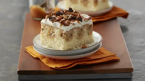 Caramel Coffee Poke Cake