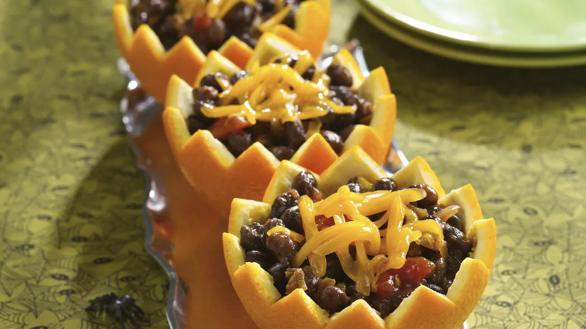 Black Beans in Boo Bowls