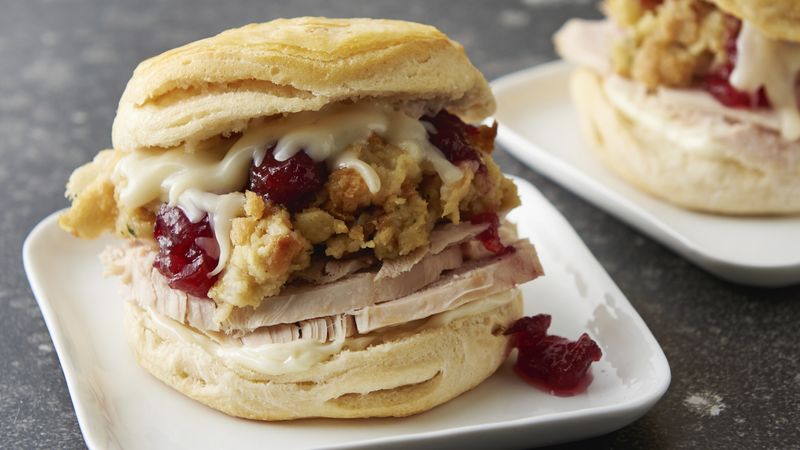 Thanksgiving Leftovers Biscuit Sandwiches
