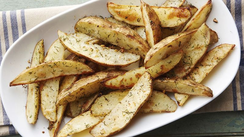 Roasted Dill Pickle Potato Wedges