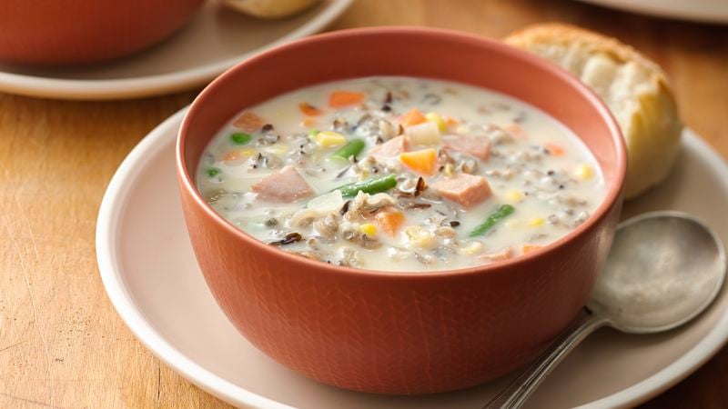 Slow-Cooker Ham and Wild Rice Soup