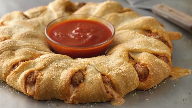 Italian Meatball-Stuffed Crescent Ring