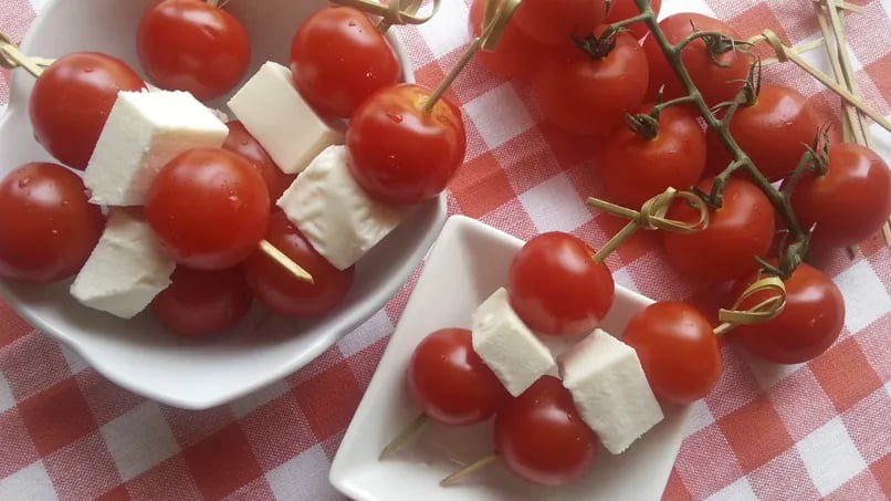 Tomato and Queso Fresco Kebabs