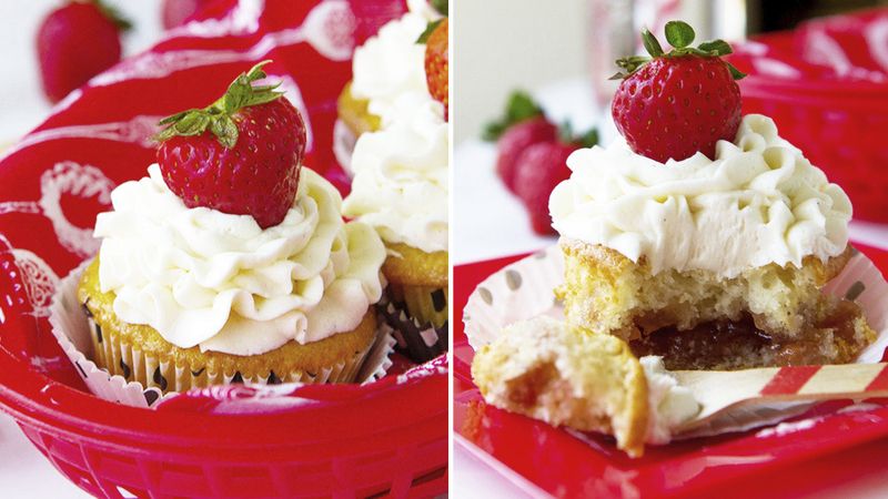 Strawberry Filled Cupcakes
