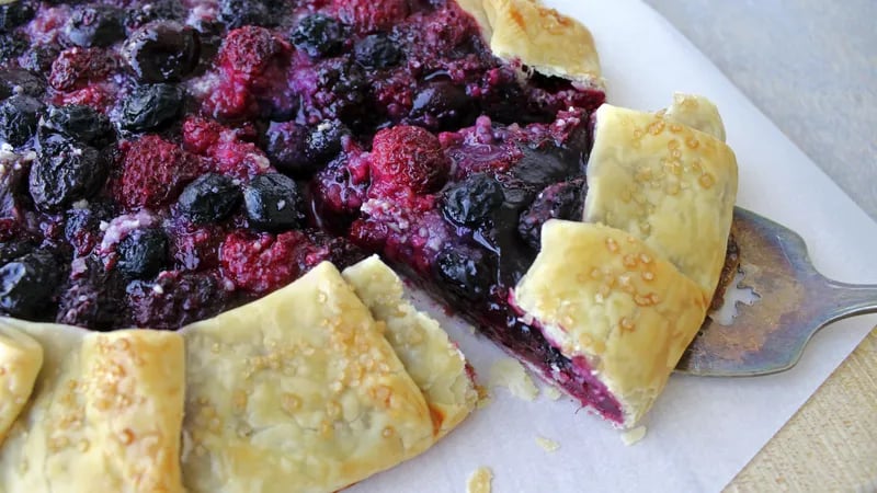 Cherry Berry-Almond Galette