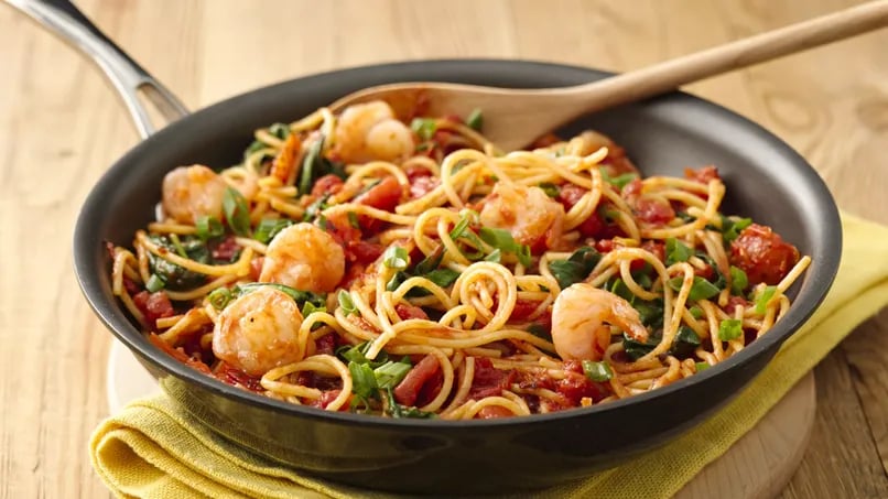 Spicy Chile-Garlic Shrimp Pasta