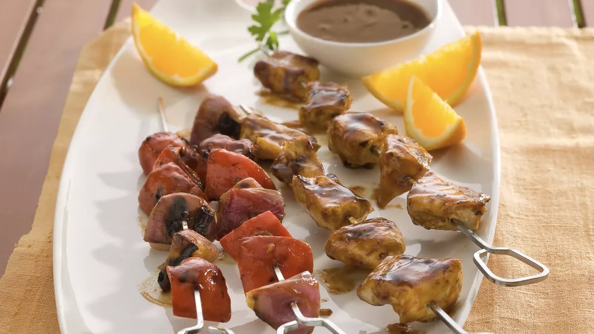 Grilled Barbecue Chicken Kabobs