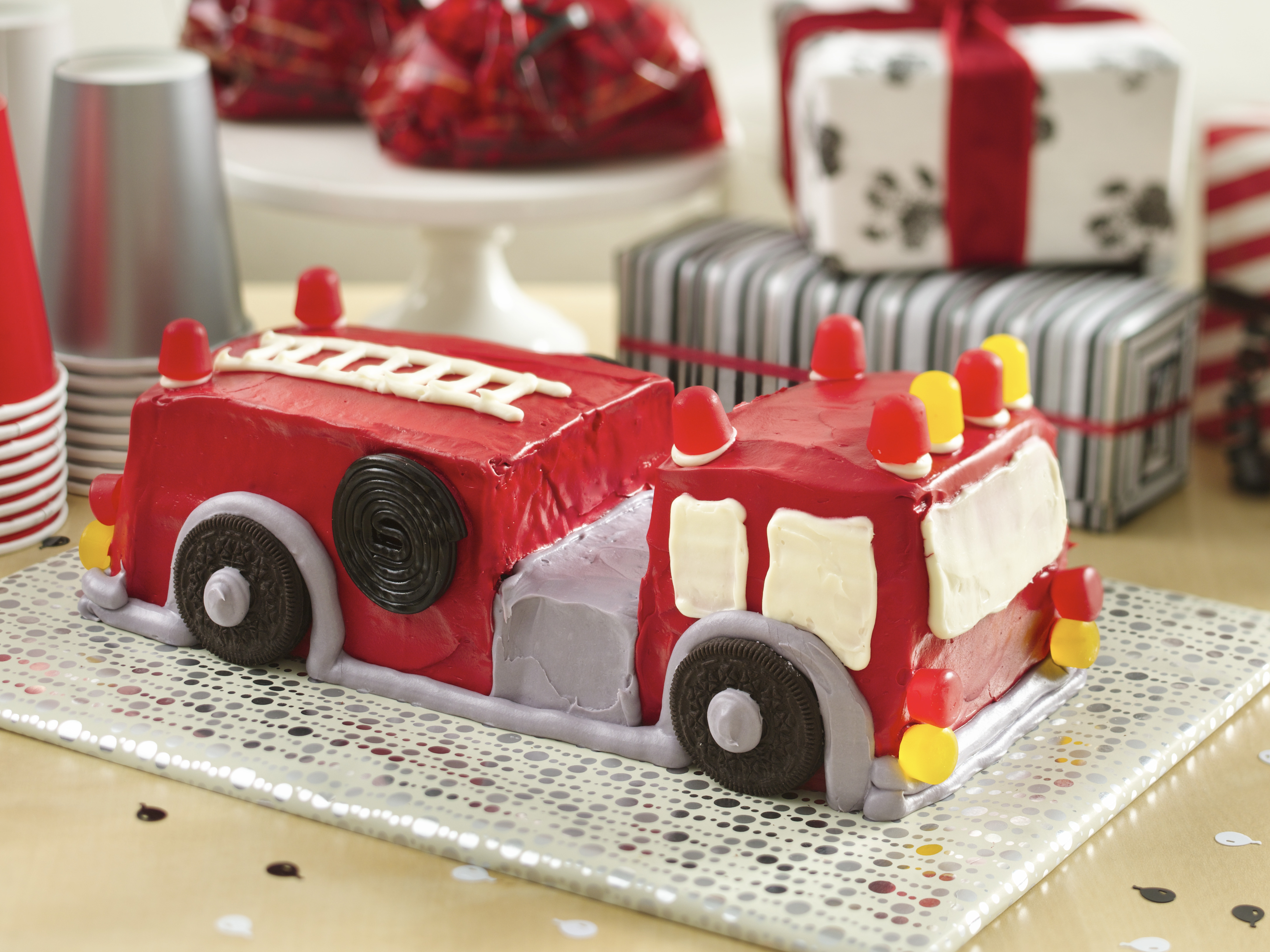 Fire Truck With Dalmation Cake Topper - Etsy