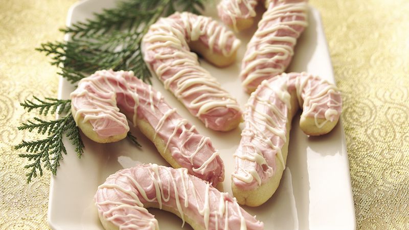 Glazed Candy Cane Cookies