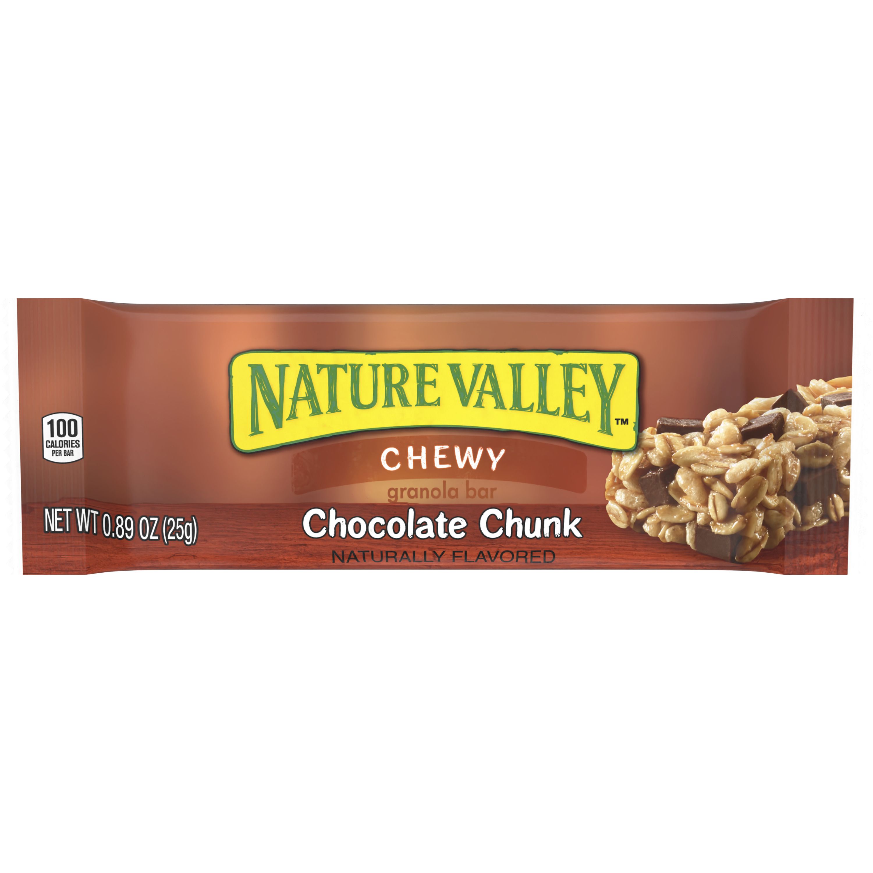Front - 3D Nature Valley Granola Bars Single Serve Pouch Chewy Chocolate Chunk 120/0.89 OZ