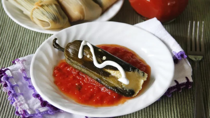 Stuffed Chiles with Corn Tamales