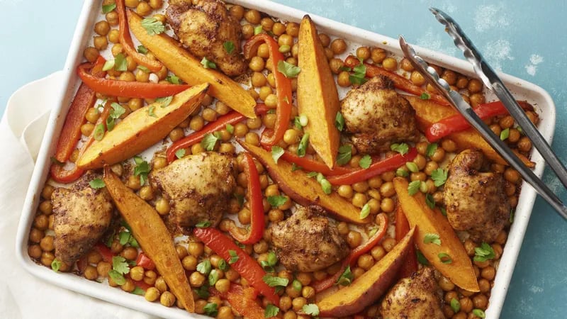 Sheet-Pan Southwest Chicken with Sweet Potatoes