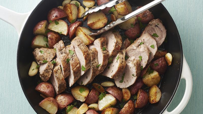 20-Garlic Pork and Potatoes Skillet