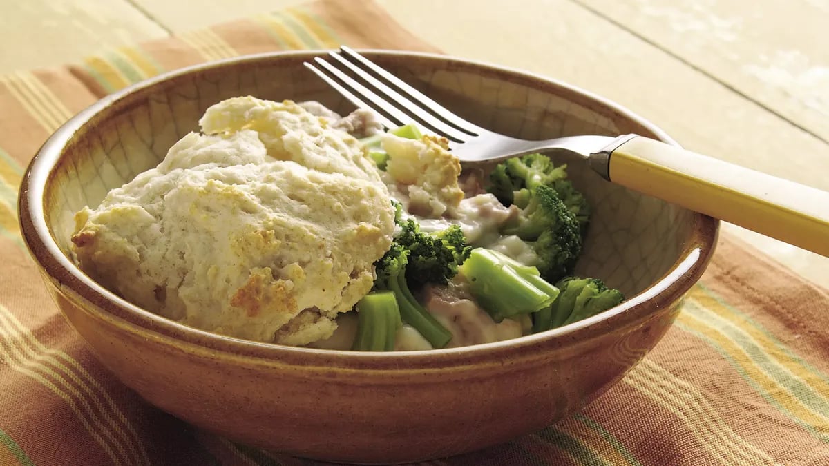 Broccoli and Tuna on Biscuits