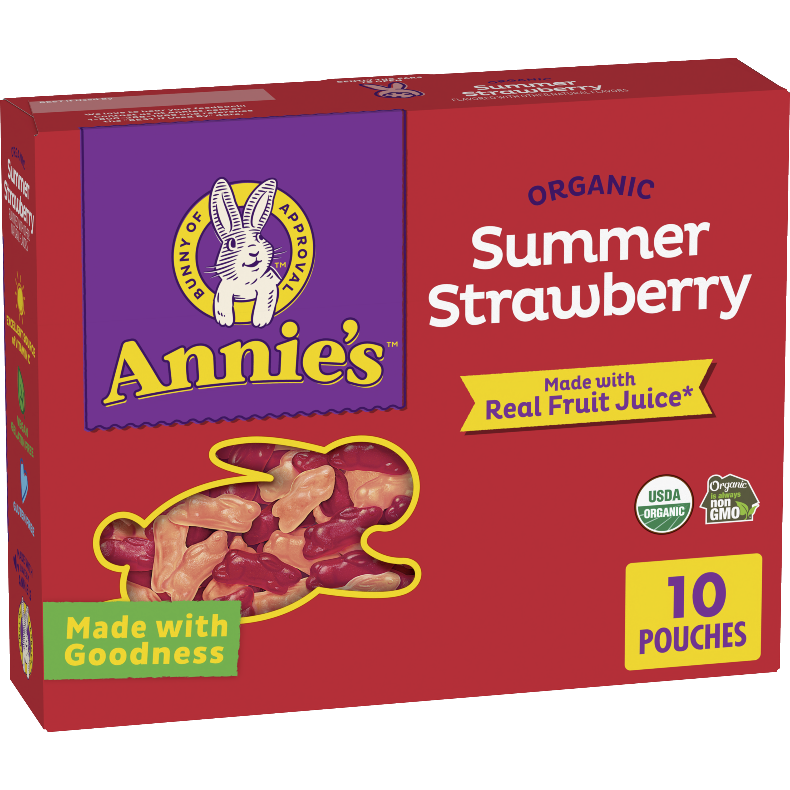 ＡＮＮＩＥ｀Ｓ　ＢＯＸ Annie's Organic Summer Strawberry Fruit Flavored Snacks, 10