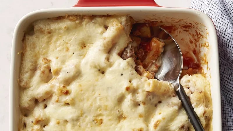 Tomato-Alfredo Baked Ziti