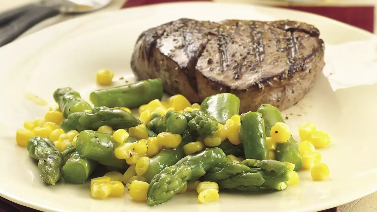 Gluten-Free Asparagus and Corn with Honey Mustard Glaze