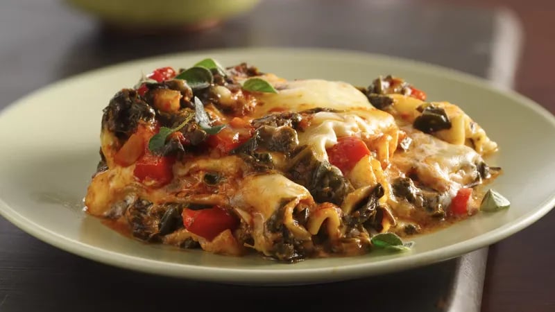 Slow-Cooker Red Pepper-Spinach Lasagna